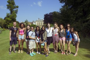 The photography group enjoying the beautiful grounds of Clare College
