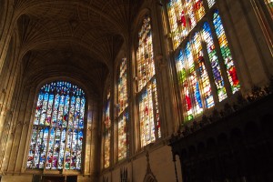 Stained glass windows in King's Chapel