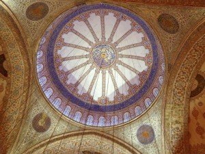 Inside the Blue Mosque. Istanbul, Turkey